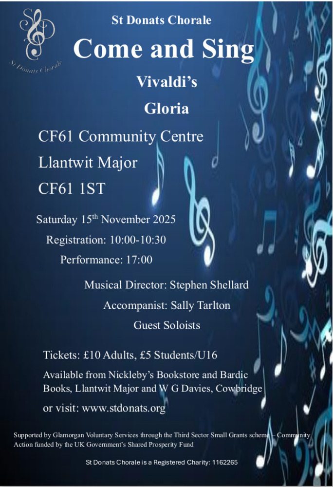Come And Sing Vivaldis Gloria 15th November 2025